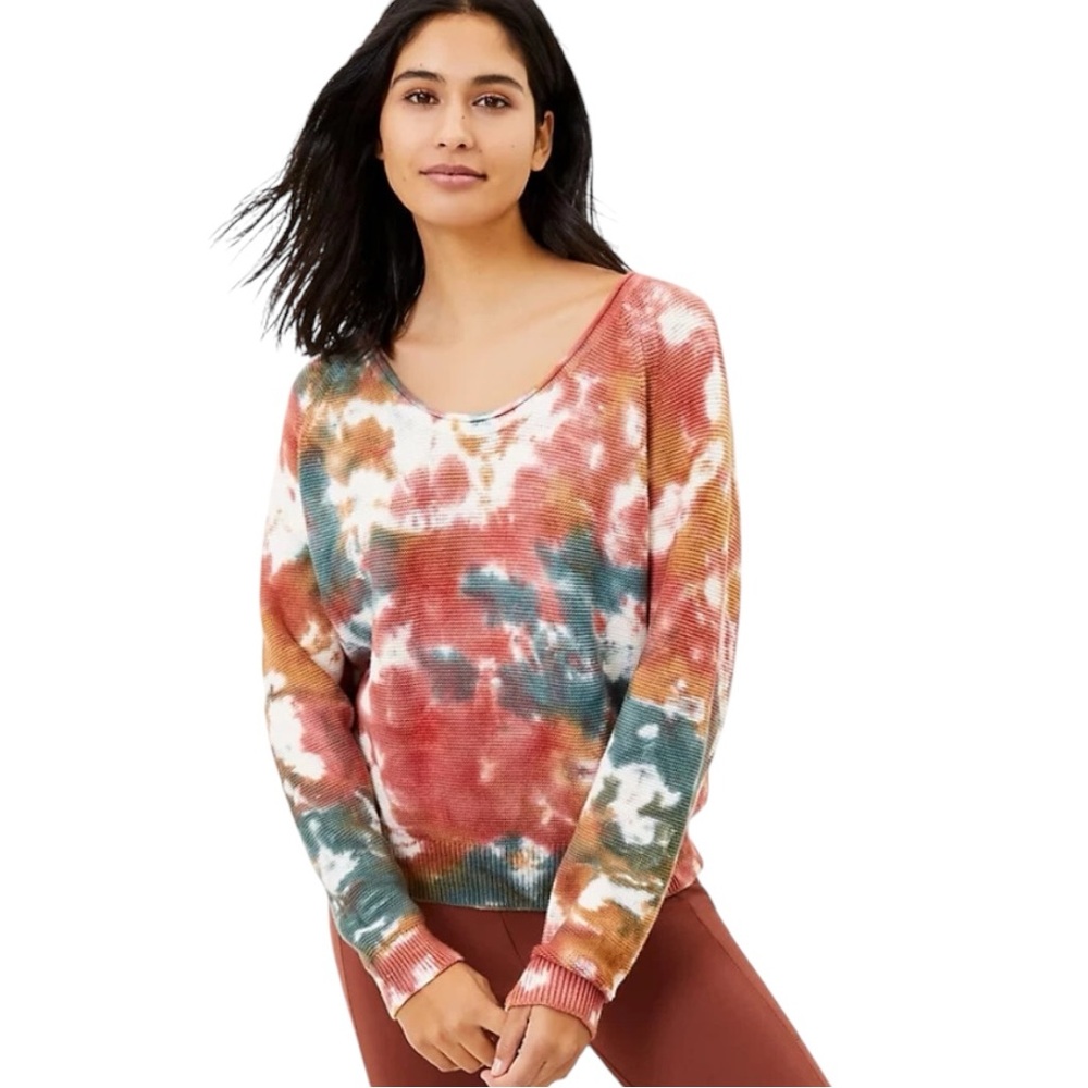 Lou & Grey Tie Dye Sweater in Pressed Petal Womens Size Large